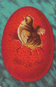 Easter Greetings Big Easter Egg Vintage Postcard Embossed 01.87