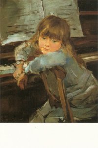 F.Torrescasana. Girl in front of the piano Moden Spanish, fine painting, post