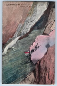 1940 Belleville Ohio Postcard Old Mistry River Eighth Level Seneca Caverns