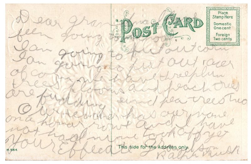 Easter Greeting Embossed Daisies Vintage Postcard Gladness Peace