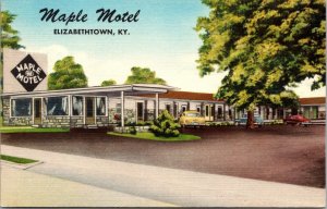 Linen Postcard Maple Motel in Elizabethtown, Kentucky~137518