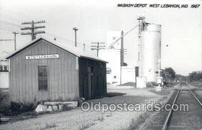 Wabash Depot, West Lebanon, IN, USA Kodak Real Photo Paper Train Railroad Sta...