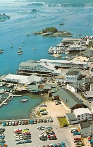 BOOTHBAY HARBOR, ME Maine  MARINIA~DOCK~BOATS~ISLAND~Bird's Eye View   Postcard