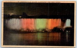 M-107887 American Falls Niagara Illuminated New York View from Canada