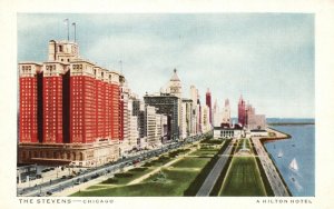 Vintage Postcard Stevens World's Largest Hotel Michigan Blvd. Chicago Illinois