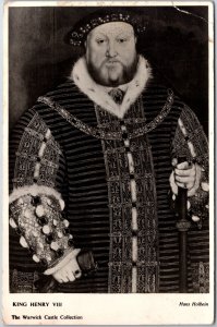 VINTAGE POSTCARD REAL PHOTO RPPC OF KING HENRY VIII WARWICK CASTLE COLLECTION