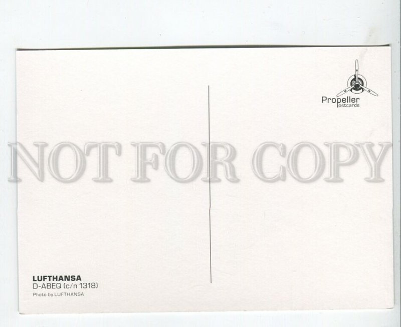 458748 plane airline Lufthansa D-ABEQ advertising Old postcard