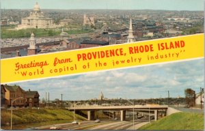 Postcard RI Greetings from Providence - World Capitol Jewelry Industry