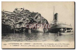 Old Postcard Boat Catastrophe of Freedom wrecks