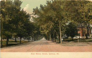 Vintage Postcard; East Maine Street Scene, Quincy IL Adams County, Wheelock