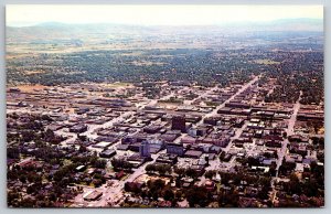 Yakima Washington~Aerial View Of Commercial & Warehouse District~Vtg Postcard