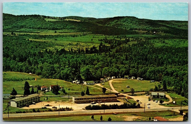 Postcard Bancroft Ontario c1972 River Bend Motels Aerial View Hastings County