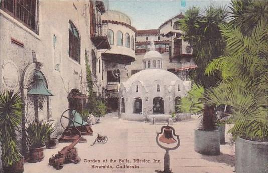 Garden Of The Bells Mission Inn Riverside Cailfornia Handcolored Albertype 1947