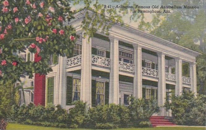 Alabama Birmingham Arlington Famous Old Antebellum Mansion 1956 Curteich