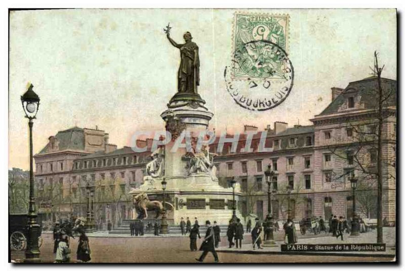 Postcard Old Paris Statue of the Republic