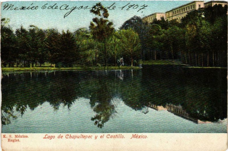 CPA AK Mexico Lago de Chapultepec y el Castillo MEXICO (598639)