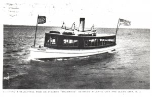 Vintage Postcard Real Photo Ride Steamer Wildwood Btw. Atlantic & Ocean City NJ