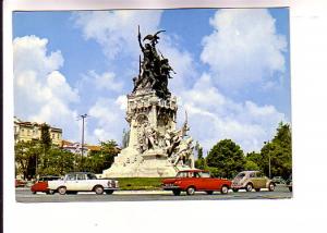 Cars Driving Around Guerra Peninsular Monument, Lisboa, Portugal