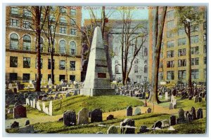 c1910's Granary Burying Ground With Grave Franklin Boston Massachusetts Postcard