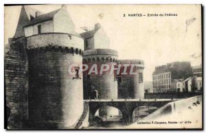 Old Postcard Nantes Entree du Chateau