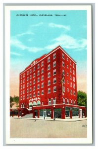 Vintage 1930's Advertising Postcard Cherokee Hotel Cleveland Tennessee