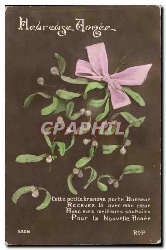 Fantasy - Holidays - Happy Year - This small branch lucky - Old Postcard