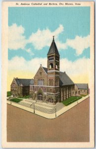 c1940s Des Moines, IA St. Ambrose Cathedral Downtown Church High St 6th Ave A245