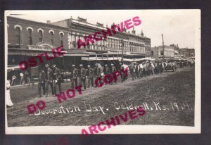 Caldwell KANSAS RPPC 1914 DECORATION DAY PARADE G.A.R.? nr Wellington KS