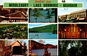 Vermont Greetings From Middlebury Lake Dunmore & Brandon Mulri View