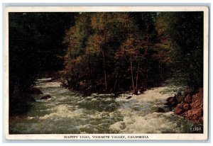 View Of Happpy Isles Yosemite Valley California CA, Water Stream Scene Postcard