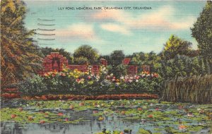 Oklahoma City Oklahoma 1949 Postcard Lily Pond Memorial Park