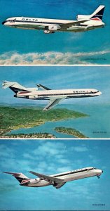 Airplanes Delta Airline The Stars Of The Delta Fleet L-1011 B-727232 and DC-9...