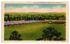 1940 Pine Camp between Watertown and Carthage, NY Postcard