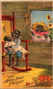 Black Americana Children, Watermelon, Rocking Chair, Hat Trade Card Danville, PA