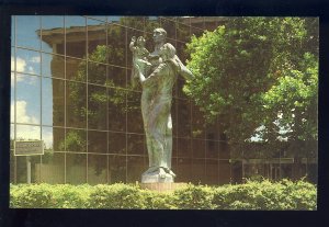 Austin, Texas/TX Postcard, Statue At Business Building, University Of Texas, UT