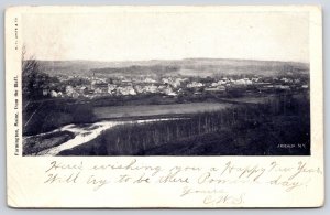 1905 Farmington Maine From The Bluff Bird's Eye Antique Photo Posted Postcard