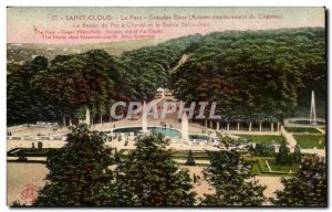 Postcard Old Saint Cloud Park Fountains The Basin Iron Horse and the Bassin S...