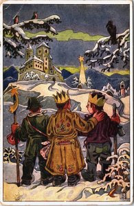 Boys With Crowns Jozka Baruch Vintage Postcard C179