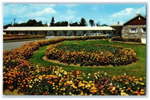 1969 White House Lodge Motor Hotel New Brunswick Canada, Flowers Posted Postcard