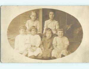 Pre-1918 rppc SIX CUTE GIRLS IN GROUP SHOT r5881