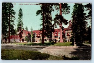 Lake Tahoe California Postcard Tahoe Tavern Palm Trees Exterior View 1910 Posted