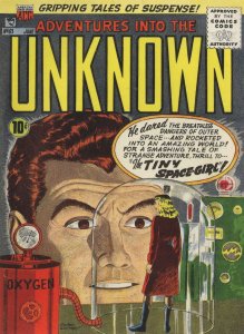 Adventures Into The Unknown Shrinking Woman 1950s Comic Book Postcard