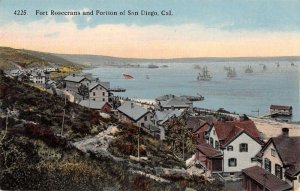 San Diego California Fort Rosecrans Birds Eye View Vintage Postcard AA28591