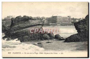 Old Postcard Biarritz A Corner of Beach Hotels Regina Palace