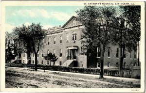 St. Anthony's Hospital, Effingham IL Vintage Postcard J29