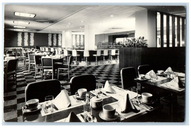 The Coffee Room Of La Salle Hotel Chicago Illinois IL RPPC Photo Postcard