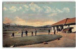 Colorado Springs Golf Club Course Pike's Peak 1910s Schmidt Vintage Postcard