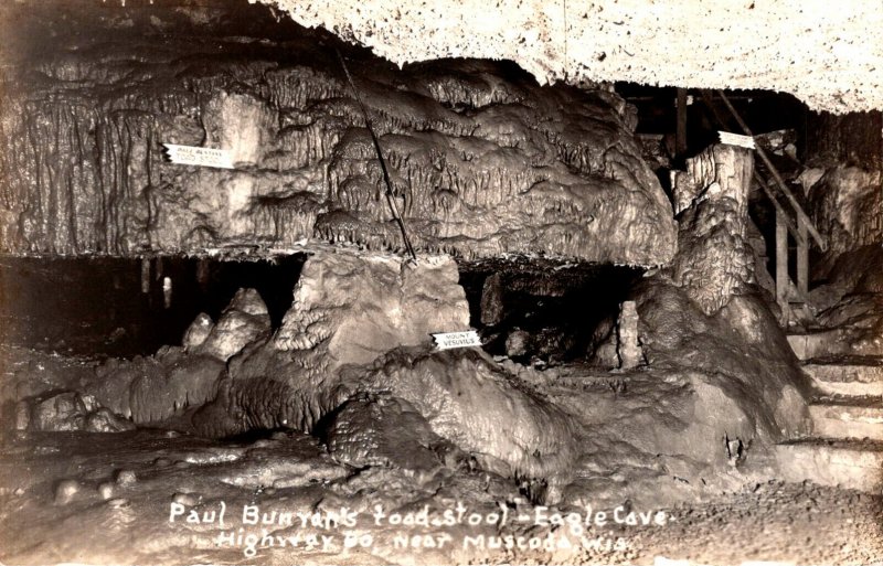 Wisconsin Eagle Cave Near Muscoda Paul Bunyan's Toadstool Real Photo