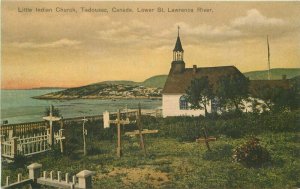 C-1910 Little Indian Church Tadousac Canada St Lawrence River Postcard 21-3894