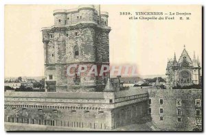 Old Postcard Le Donjon Vincennes and Fort Chapel